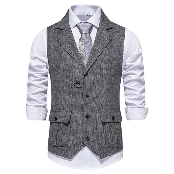 Gray Tweed Vest