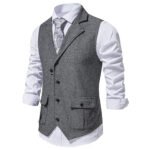 Gray Tweed Vest Side