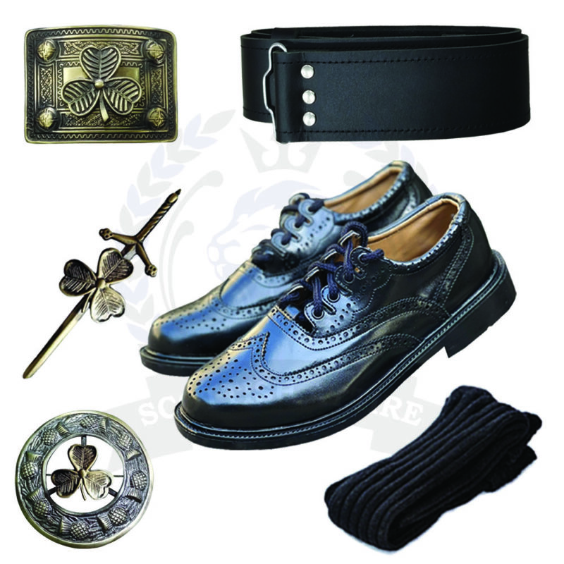Kilt Brogues & shamrock Irish Accessories Deal