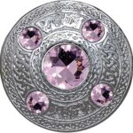 Pink Stone Kilt Fly Plaid Brooch