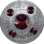 Red Stone Kilt Fly Plaid Brooch