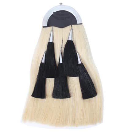 White Horse Hair Sporran With Five Black Cantles