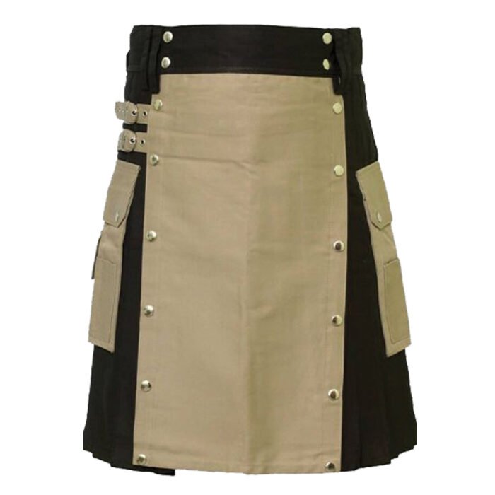 Black And Khaki Utility Kilt