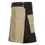 Black And Khaki Utility Kilt Side