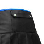 Black Leather Kilt With Blue Trimming d