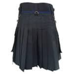 Black Utility Kilt With Stylish Silver Chains Back