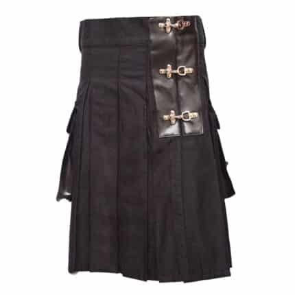 Brown Mens Fashion Kilt With Leather B