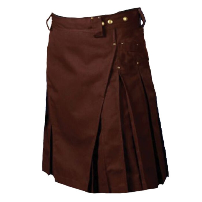 Dark Brown Utility Kilt For Mens