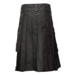 Gothic Zipper Black Utility Kilt Back