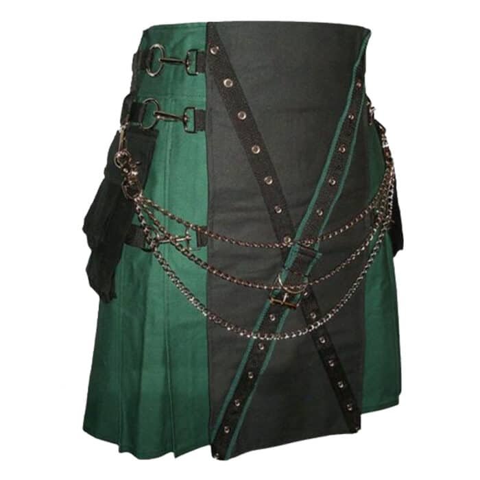 Green And Black Gothic Kilt Side