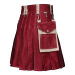 Maroon Utility Kilt For Mens Side