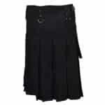 Mens Black Fashion Kilt With Detachable Pocket Back