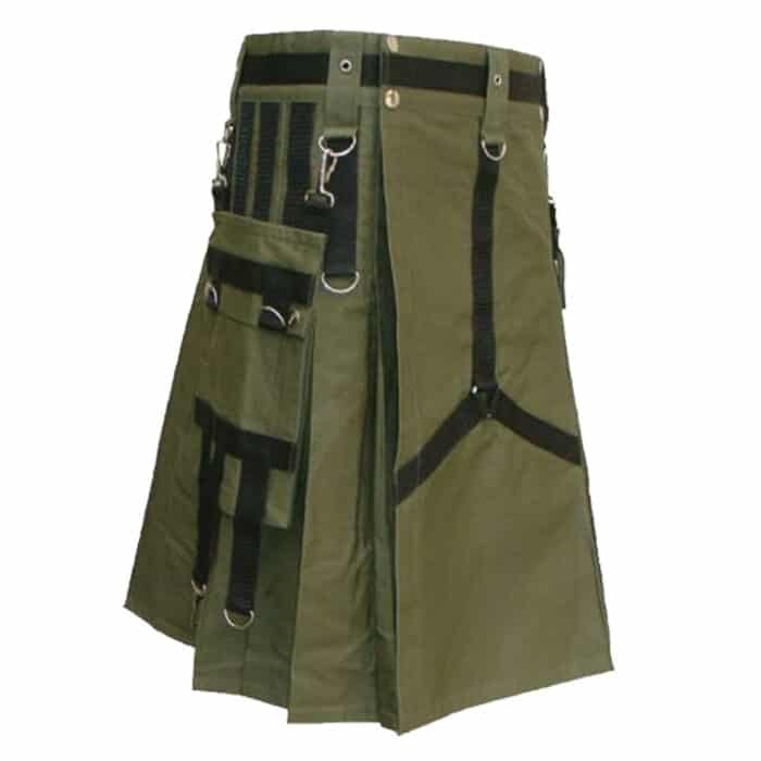 Mens Olive Green Fashion Kilt