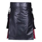 Mens Rainbow Leather Kilt Front