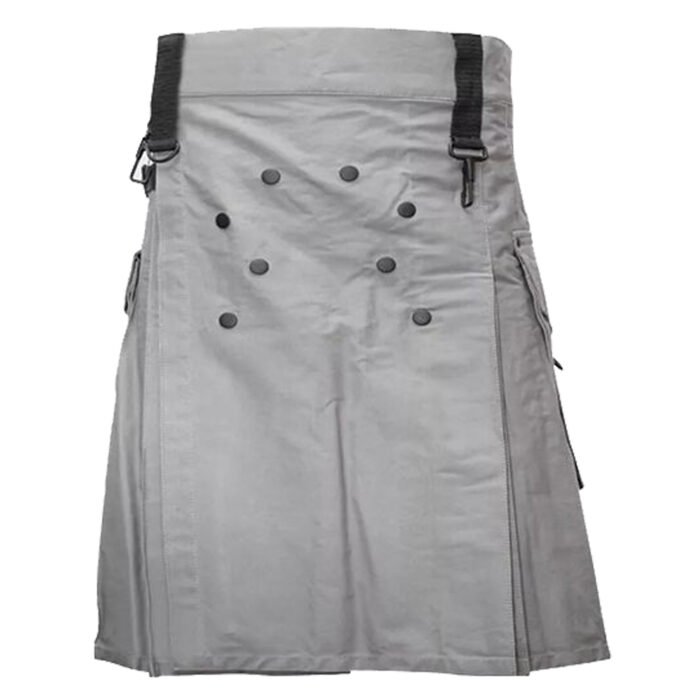 Mens Stylish Grey Utility Kilt