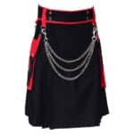 Modern Black And Red Two Tone Fashion Kilt