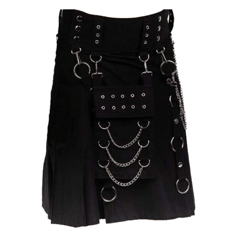 Modern Black Gothic Style Kilt