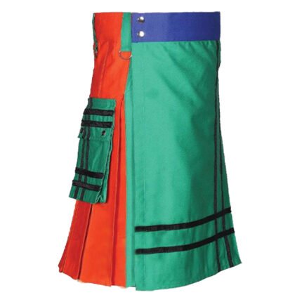 Multiple Colors Cotton Utility Kilt Side