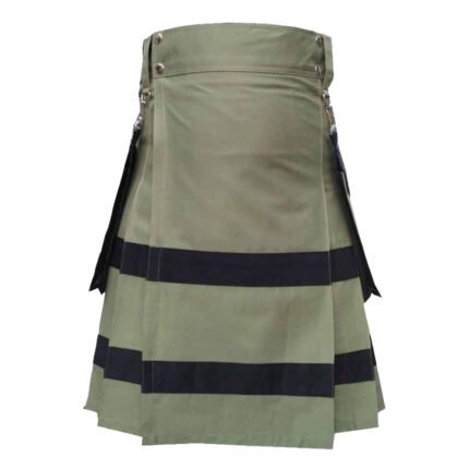 Olive Green Cotton Utility Kilt