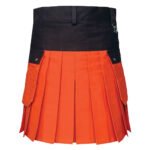 Orange And Black Utility Fashion Kilt Back