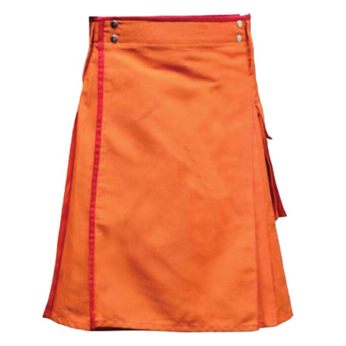 Orange Utility Kilt Mens