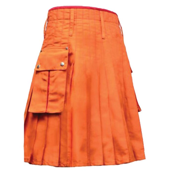 Orange Utility Kilt Mens Back