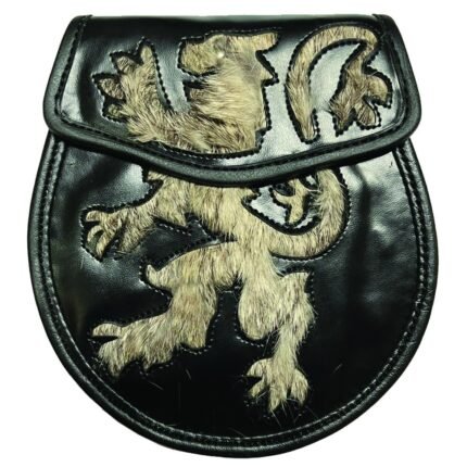 Rabbit Fur Lion Rampant Leather Sporran