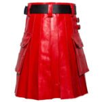 Red Leather Kilt Back