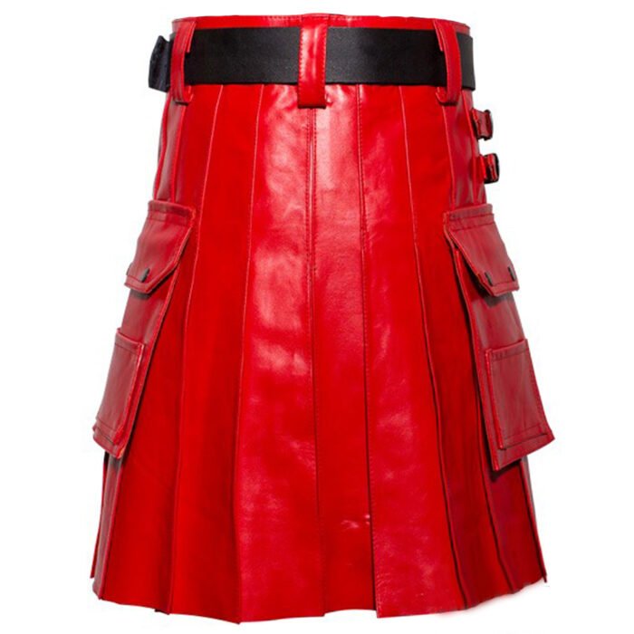 Red Leather Kilt Back