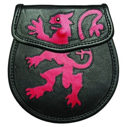 Red Lion Rampant Leather Sporran