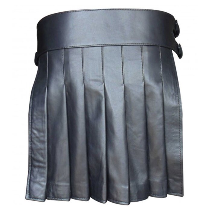 Short Leather Gladiator Kilt Back