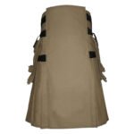 Stylish Khaki Utility Kilt With Straps