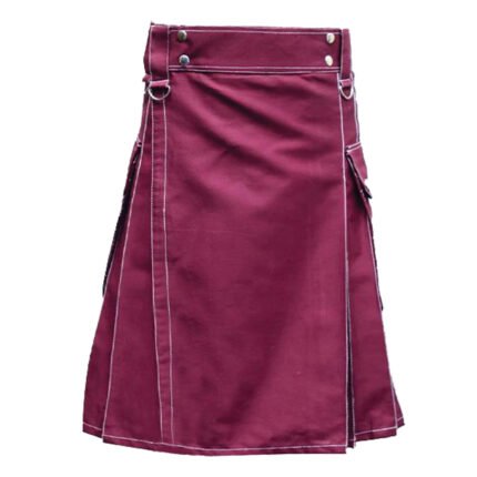 Stylish Maroon Utility Kilt