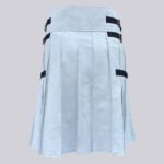 White Fashion Leather Kilt Back