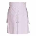 White Utility Kilt With Detachable Pockets