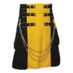 Yellow And Black Gothic Fashion Kilt