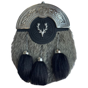 Antique Deer Badge Rabbit Fur Sporran