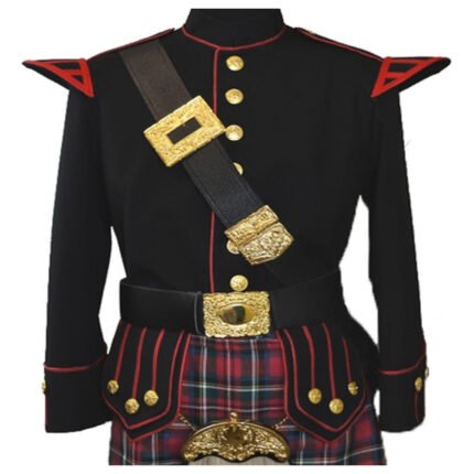 Black Doublet Jacket With Red Laces