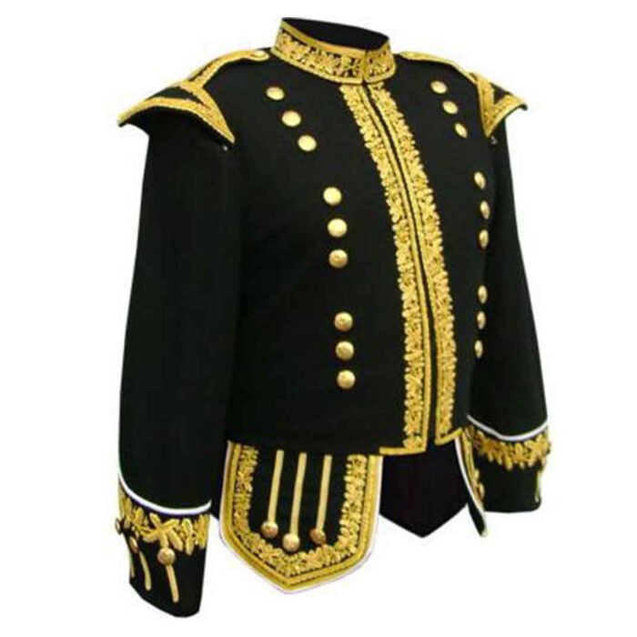 Machine Embroidered Drummer Doublet Jacket Gold Bullion