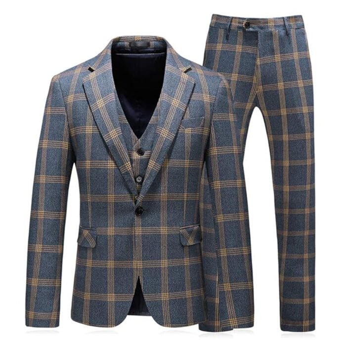 Mens Tartan Plaid Suit