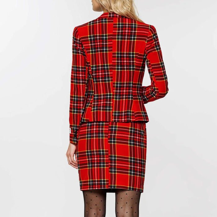 Womens Tartan Suit Back