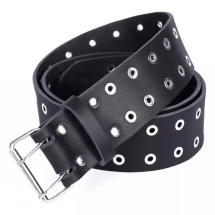 Black Eyelet Belt Front