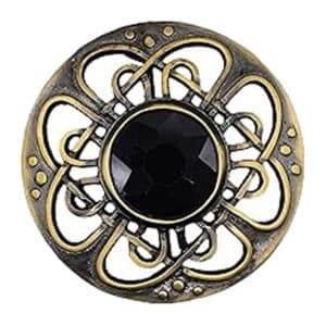 Black Stone Celtic Brooch