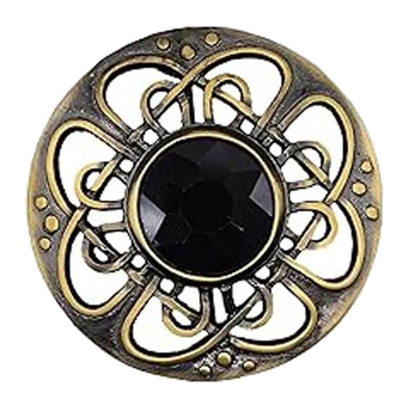 black stone celtic brooch