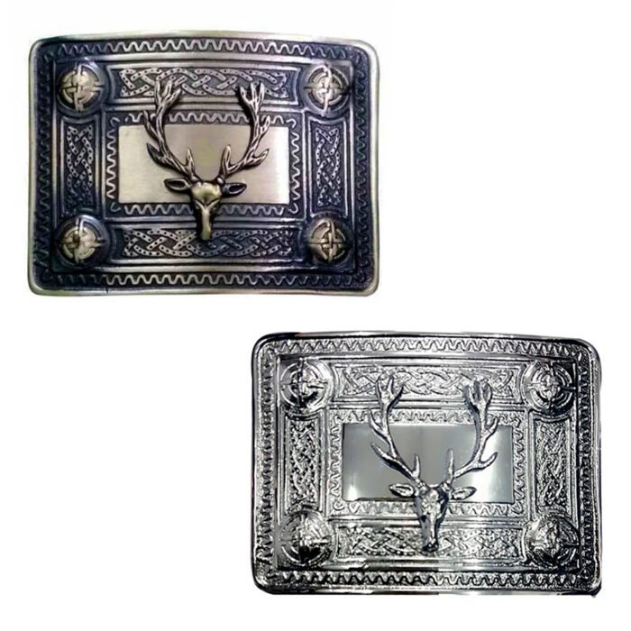 Celtic Stag Head Kilt Belt Buckle