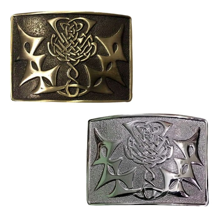Celtic Thistle Cross Kilt Belt Buckle