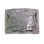Celtic Thistle Cross Kilt Belt Buckle Chrome