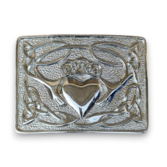 Claddagh Kilt Belt Buckle Chrome