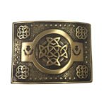 celtic thistle knot kilt belt buckle antique