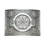 celtic thistle knot kilt belt buckle chrome